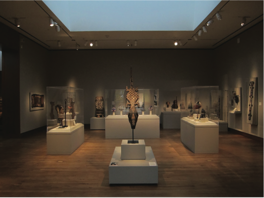 图1: Chazen艺术博物馆非洲展区，威斯康星大学麦迪逊分校，摄于2011年10月开馆后不久。照片来源：马修·弗朗西斯·拉雷